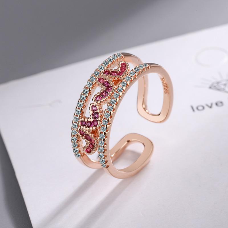 BELLA BOX Opening Resizable Rings For Women Zircon Engagement Party Fine Jewelry Gift