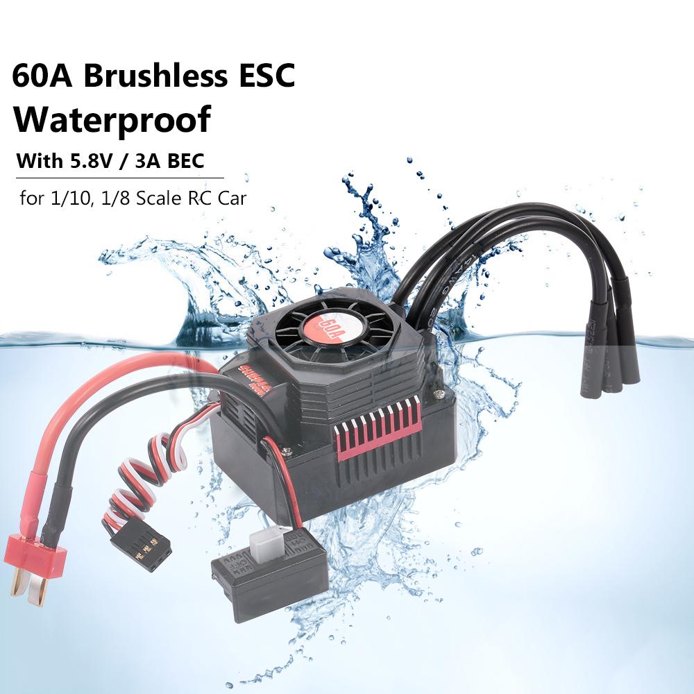 

SURPASS HOBBY 3650 3900KV Безщітковий двигун з радіатором і 60A ESC з BEC Водонепроникний для 1/10 1/8 RC Car Truck червоний