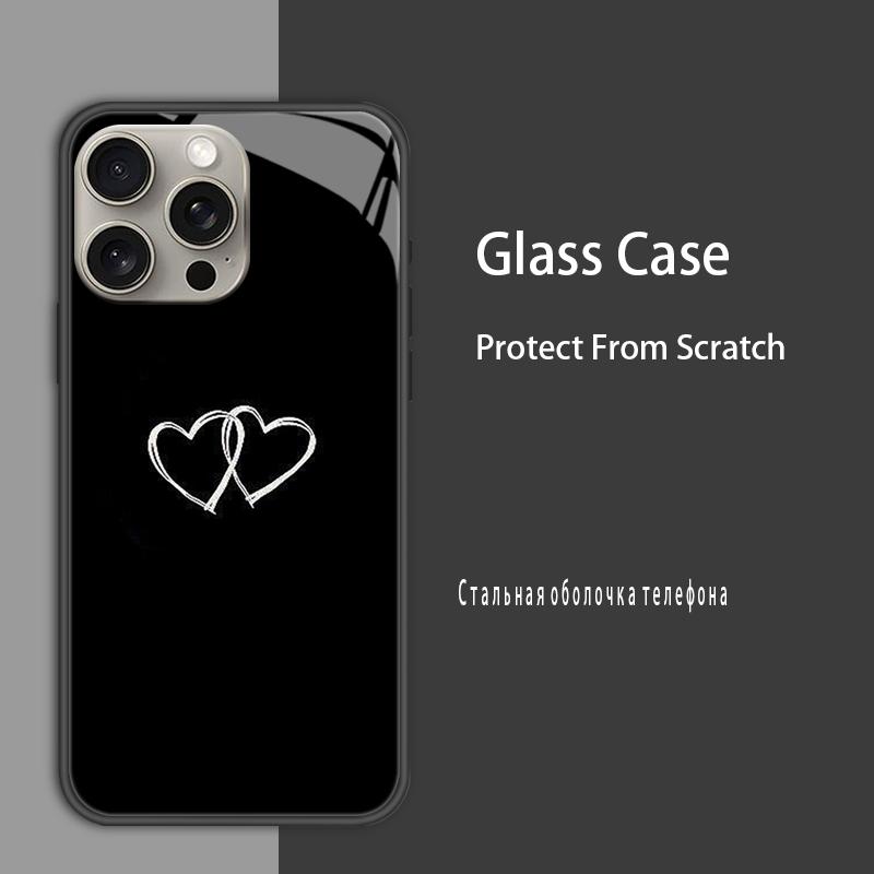 Für iPhone 15 15Pro Max Plus Hülle Abdeckung Hartglas Hülle Hartschale Bumper Für iPhone 14 Pro 14 Plus 14Pro Max Schutzhülle