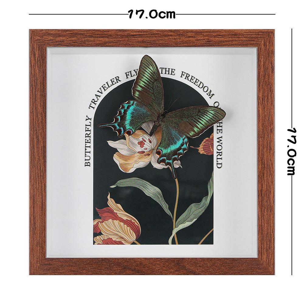 High-End Butterfly Specimen Photo Frame - Wooden Insect Decoration, Perfect for Home, Christmas, or Birthday Gifts