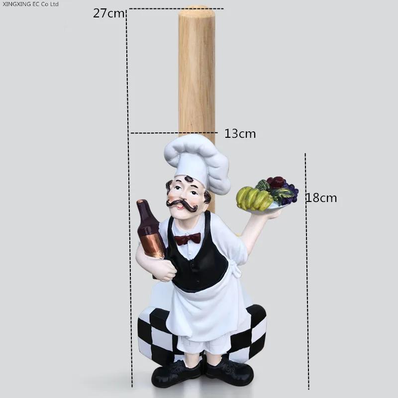 Creative Chef Statue Paper Towel Rack Long/short Dual-use Vertical Paper Towel Rack/kitchen Roll Paper Holder Household Goods