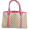 GUCCI 114595 Logo GG Supreme Bag Shoulder Bag Tote Bag pink/Beige
