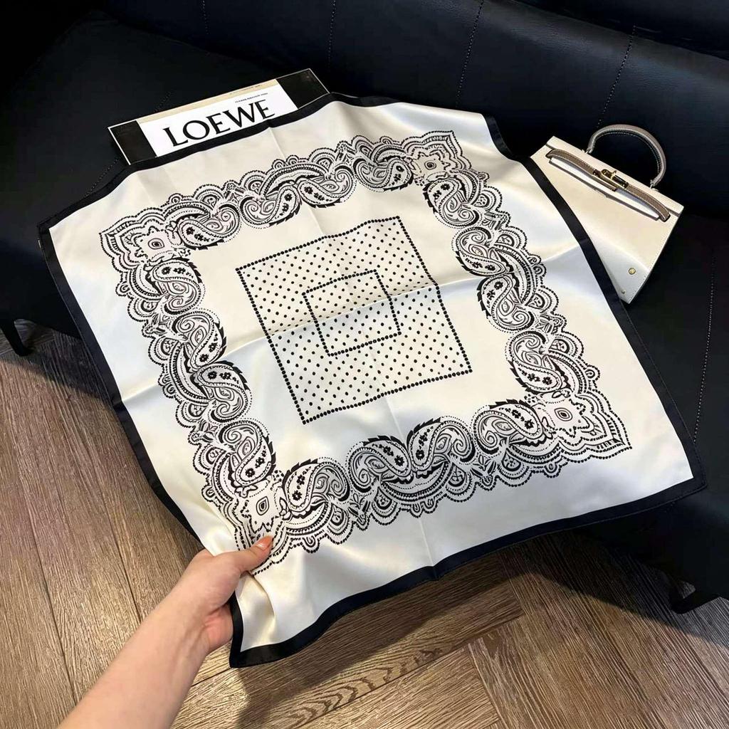 Elegant Silk-Style Square Scarf: Fashionable, Professional Decorative Shawl for Women