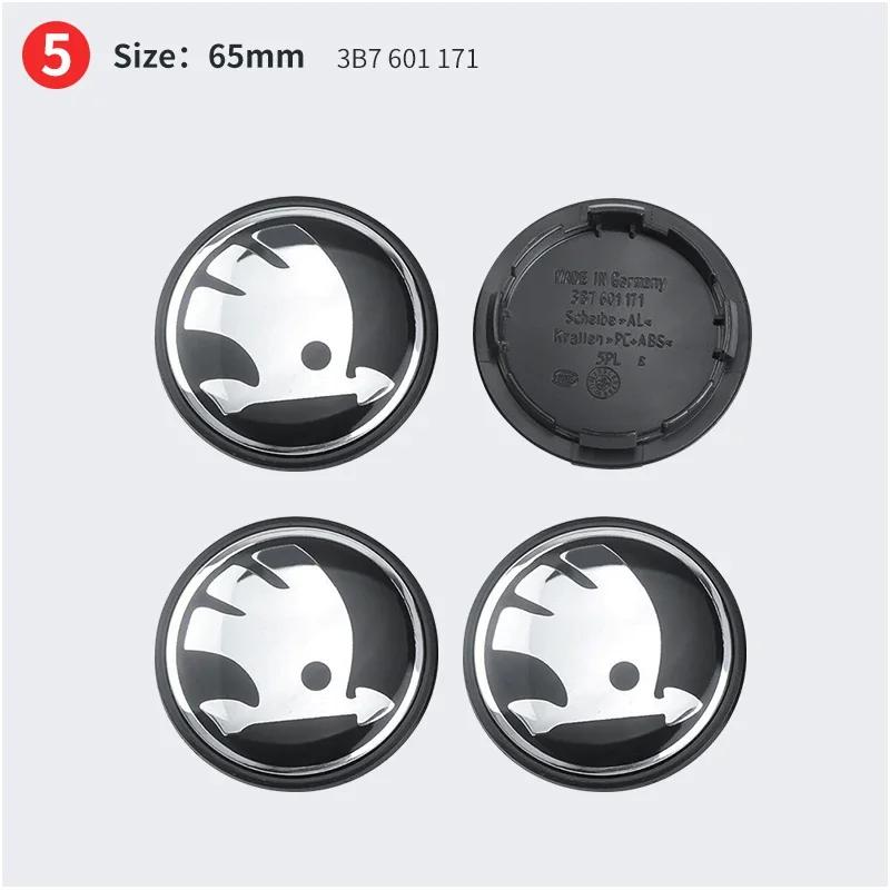 2025 Nové 4ks 56mm 65mm 75mm 5JA601151A 1J0601171 3B7601171 Krytky kolového disku Středové krytky nábojů kol Znak Logo Znak Pro Skoda Octa