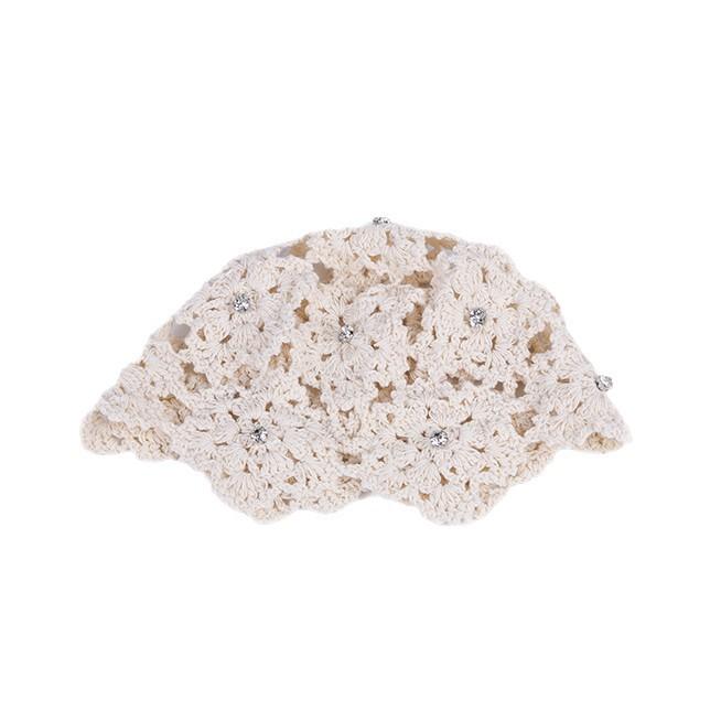 Hat Japanese Hollow Flower Handmade Crochet Pullover Hat Women'S Retro Sweet Knitted Hat Niche Baotou Hat Tide