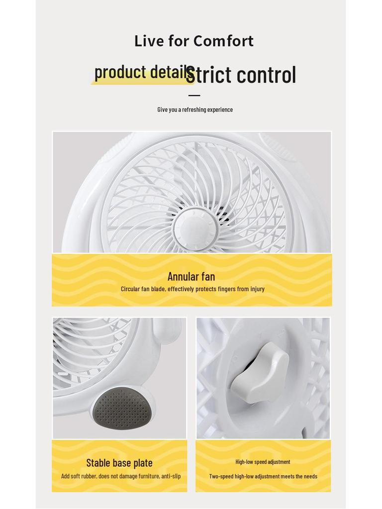 Compact Cartoon Electric Desk Fan for Student Dorms and Bedrooms