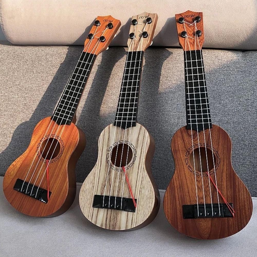 4 Strings Simulation Ukulele Toy Adjustable String Knob Small Guitar Toy Outdoor Games