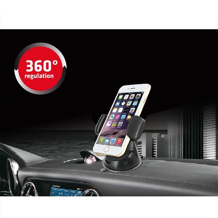 Support de voiture - Maclean - MC-737 - Ventouse - Compatible smartphones 3,5" à 6" - Plastique noir