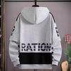 Herren Hoodies Pullover Herren Kapuzenpullover Frühling und Herbst Ins Locker Tide Marke Buchstaben Druck Alleskönner Plus Samt Jacke