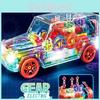 Transparent Gear Big G Electric Toy Car With Light And Music For Kids Emotional Development