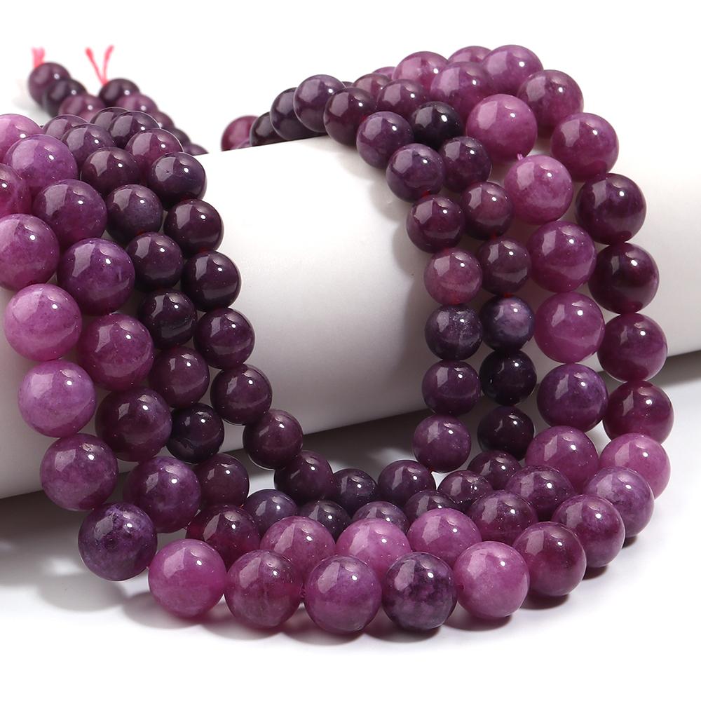 6/8/10mm Natural Amethyst Stone Beads Round Crystal Loose Spacer Beads For Jewelry Making DIY Bracelets Necklace Accessories