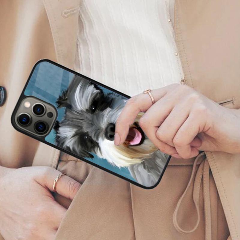 Miniature Schnauzer dog art Magnetic Phone Case For APPLE iPhone 17 Air 16 14 13 12 Pro Max 15 Plus Charge With MagSafe Cover