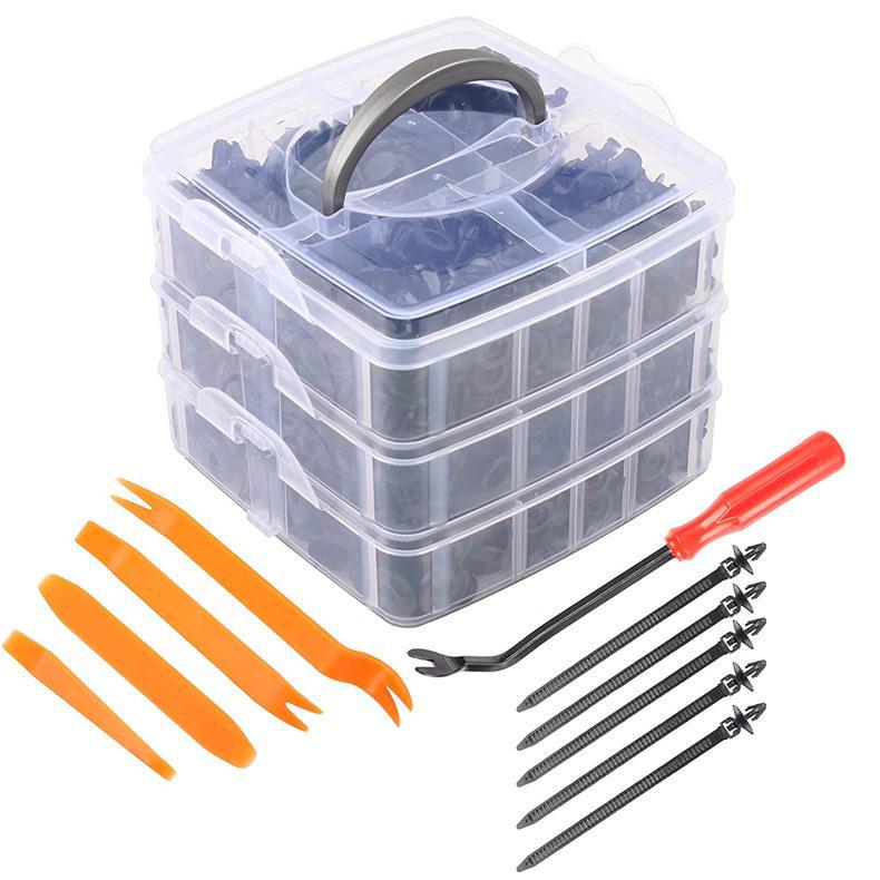 750-Piece Car Bumper and Side Skirt Fastener Set: Includes 16 Types of Buckles, 620 Enhanced Rivets