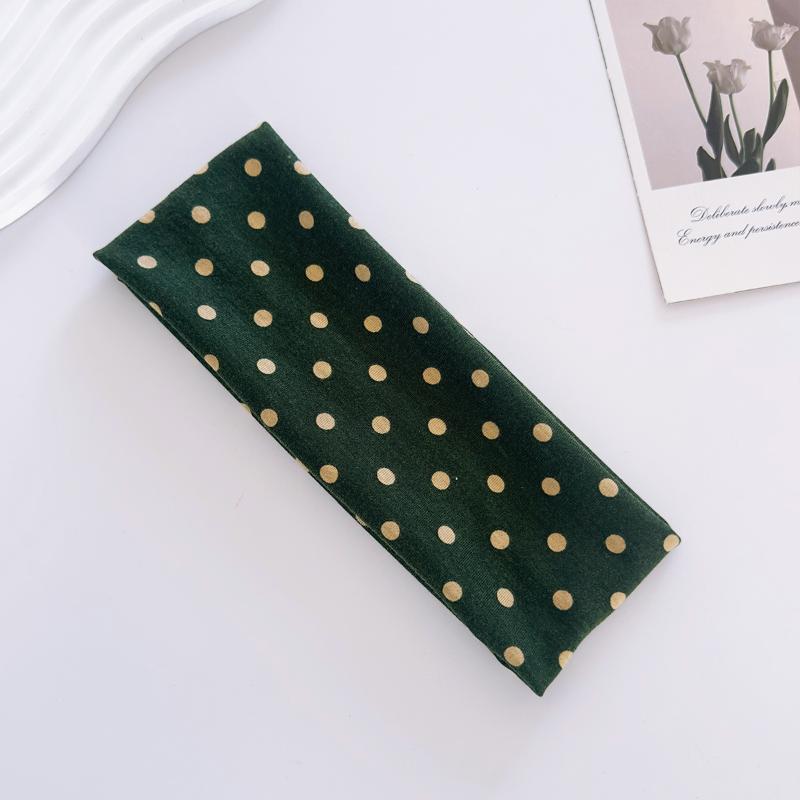 Retro Boho Dot Women's Hairband Stretchy Wide Headband Korean Fashion for Yoga Sports Dating - Stylish Hair Accessories
