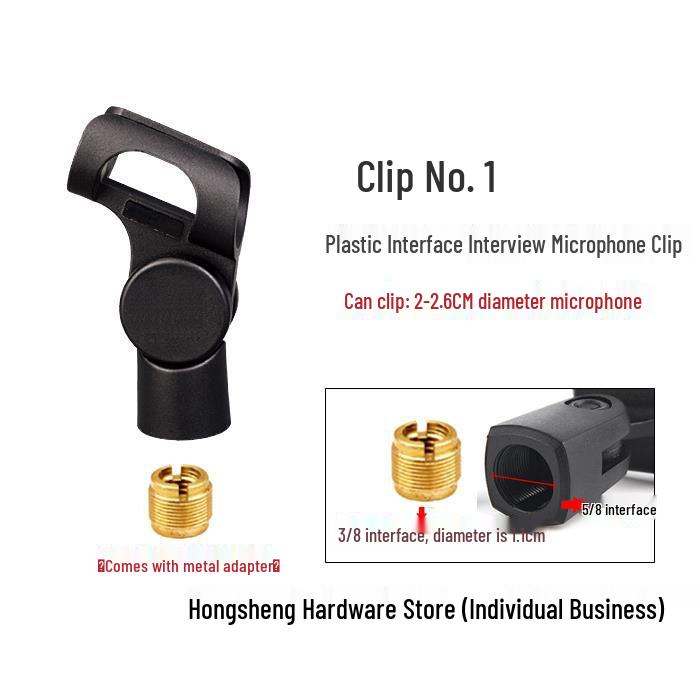 Universal Boom Arm Microphone Clip for Broadcasting & Interviews
