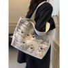 Casual Large-capacity Canvas Tote Bag Women's Fashion Handheld Shopping Bag Commuting Shoulder Bag