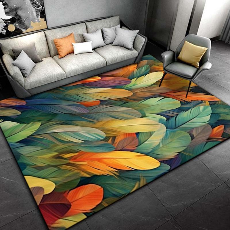 Alfombras de plumas de colores para dormitorio Alfombras cuadradas mullidas para el suelo Sala de estar Decoración del hogar Alfombras Alfombrilla suave de terciopelo Alfombra de área sonic