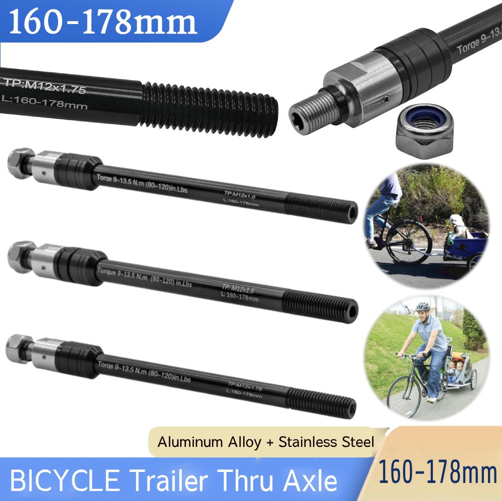 Bicycle Trailer Thru Axle 160-178mm Cargo Trailer Thru Axle Bike Trailer Hitch Axle for Bicycle Trailer Hitchs P1.0-1.5-1.75