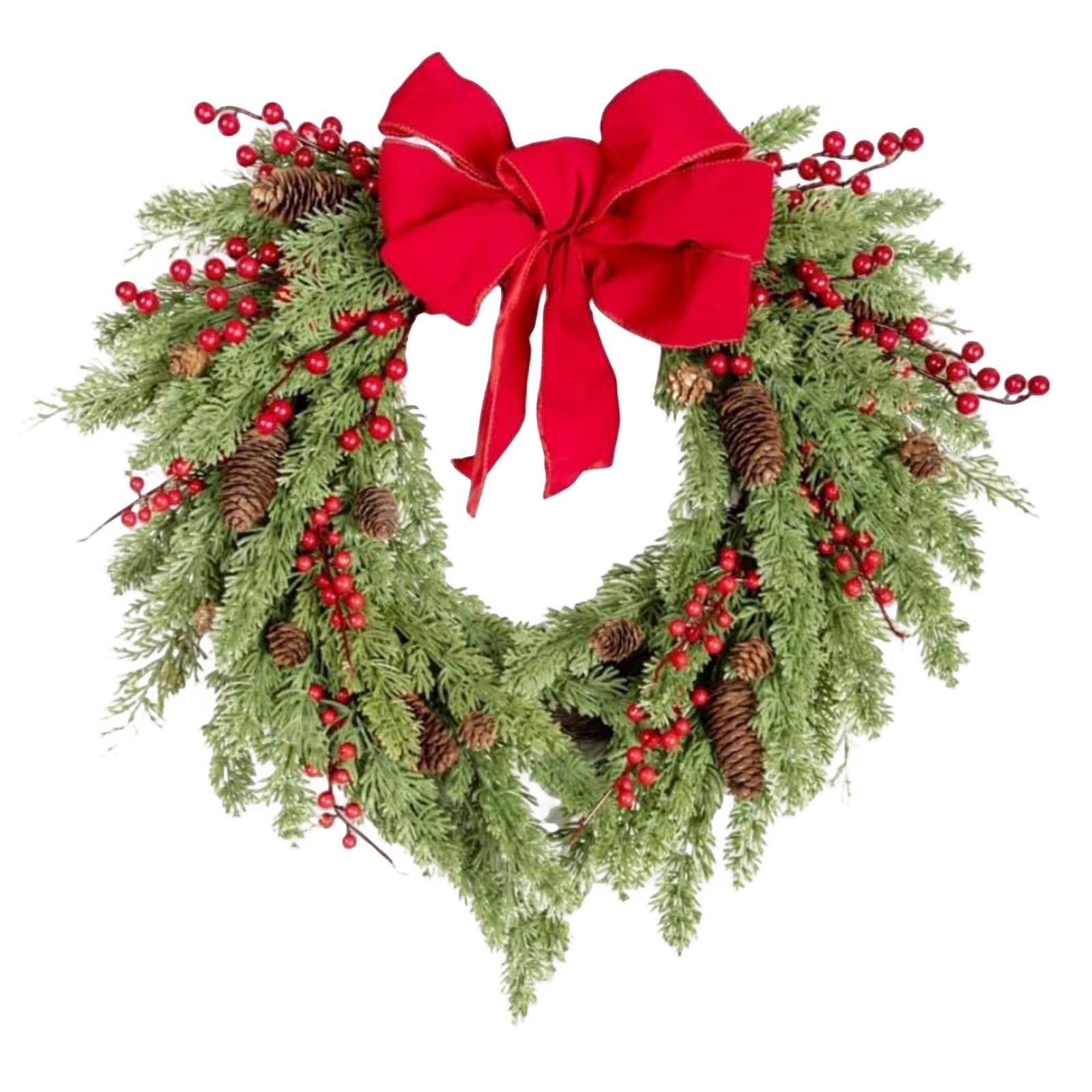 

Christmas Wreath, Winter Wreath Garland, Wall Hanging Artificial Wreath, Front Door Wreath Xmas Wreath For Indoor Outdoor One Size