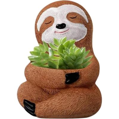 12.5*8.5cm Sloth Plant Holder Resin Sloth Succulent Holder Unique Home Accent Lightweight Resin Material Versatile Plant Display