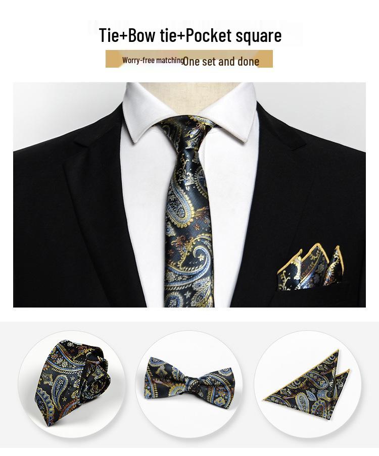 Erkek Resmi Papyon ve Cep Mendili Seti - Profesyonel Giyim İçin Zarif Takım Elbise Aksesuarları