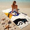 Custom Name Night Cat Stylish printed beach towel,a quick-drying, absorbent mat suitable for the beach, pool, gym, and travel fans gift