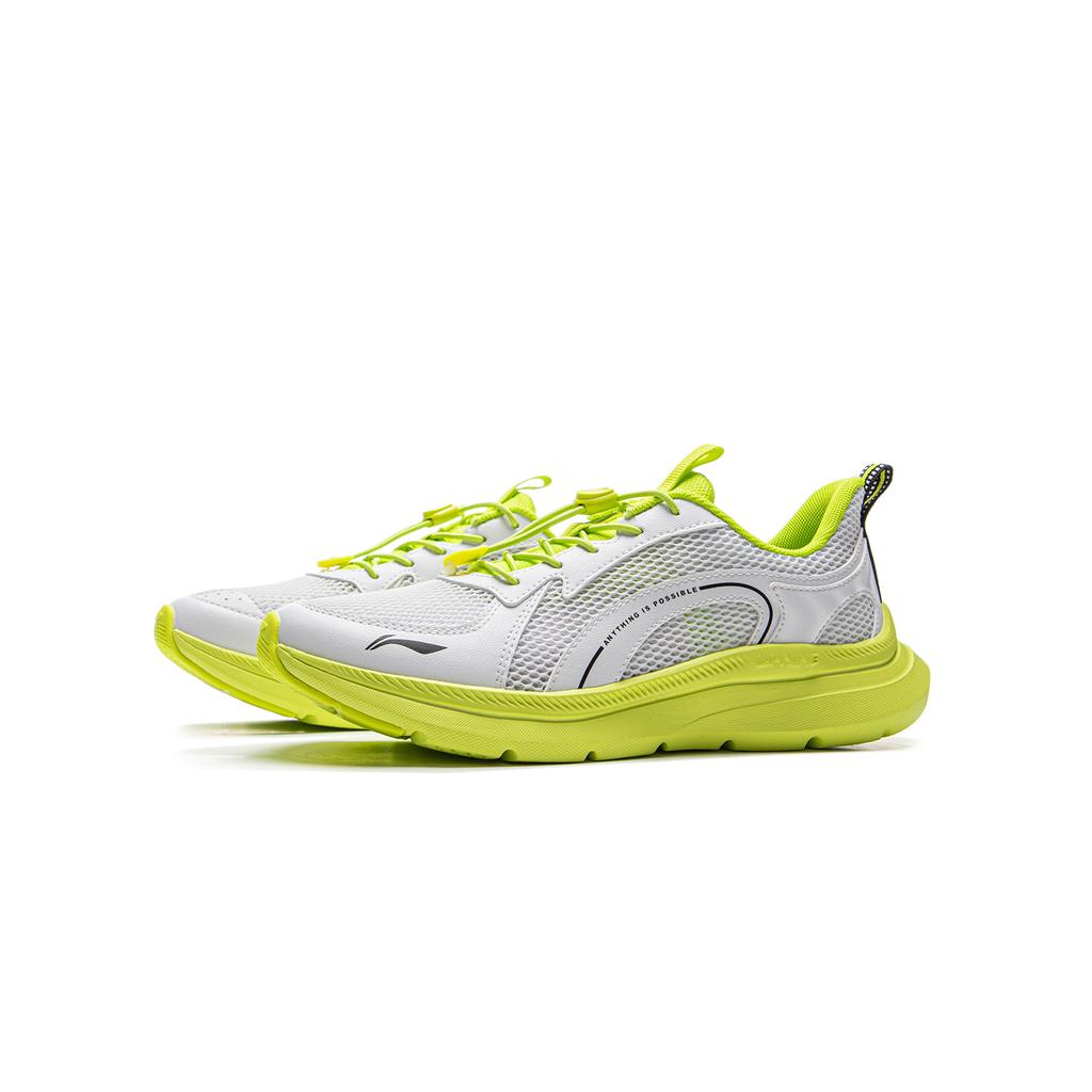Li Ning Kids Comfortable Versatile Shock Absorbing Rebound Low Top Running Shoes Kids Running Shoes White Yellow YKFV062-9