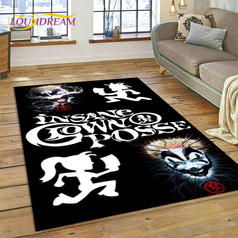 3D Rap Metal Insane Clown Posse Icp Juggalo Carpet Rug for Bedroom Living Room Home Sofa Decoration,Game Large Decor Floor Mat