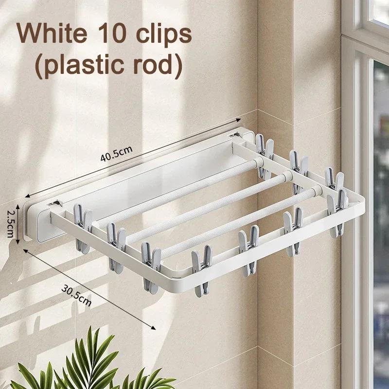 1PACK Folding Clothes Racks Wall Mounted Drying Clip Windproof Clip Clothing Rack Hanger Household Sock Drying Clothes Clotheslines