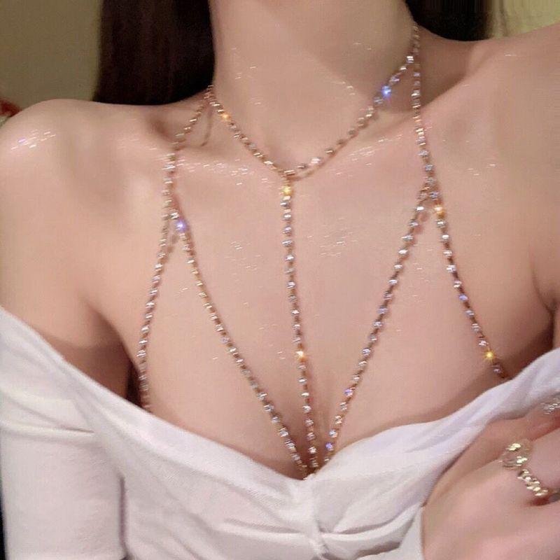 Chest Necklace European and American Bodychain Bikinis Bikini Choker Body Chains Jewelry Flash Diamond Sexy Necklace Women