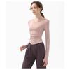 New Spring And Autumn V-neck Sport Top, Yoga Wear, Long-sleeved T-shirt, Professional Running, Quick-drying, Nude Slimming And Fitness Wear For Women
