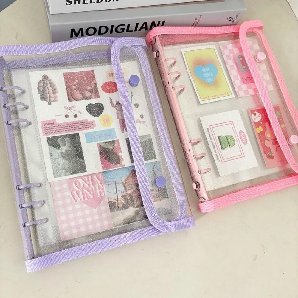 Ins PP A5 Binder Cover Loose Leaf Double-Buckle Album Book DIY Small Card Booklet Photo Collect Book