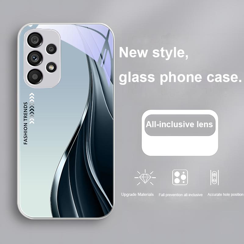 

Модные тренды Зеленый Для Samsung Galaxy S24 Plus S20 21 FE S23 Ultra S8 9 A70 72 73 50 51 52 53 Закаленное стекло Чехол для телефона Samsung S23 Plus