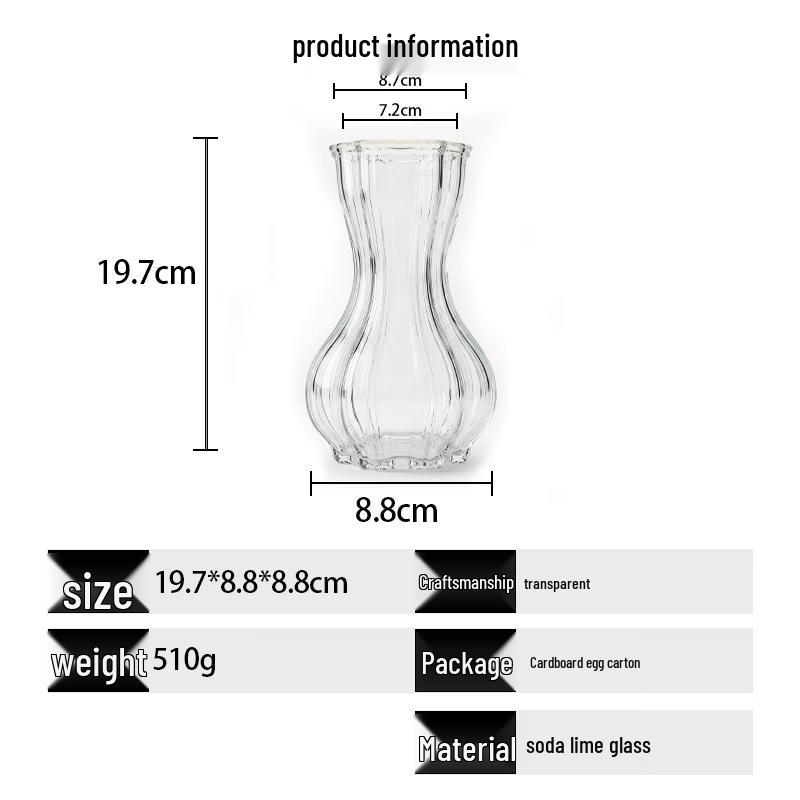 Shangqi Aesthetic Gradient Glass Flower Vase Set