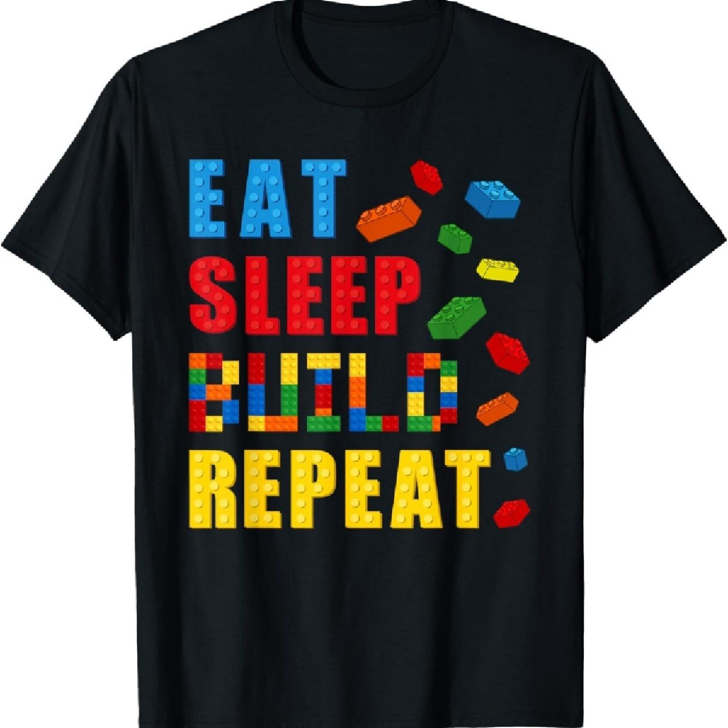 

Eat Sleep Build Repeat Building Bricks Blocks Builder Boys T-Shirt XXXXXL чёрный