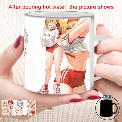 Caneca de café descoloração Anime Criativo Mudança de cor Caneca 4 Belezas sensuais BSKT-137 Copos Termossensíveis Canecas de café