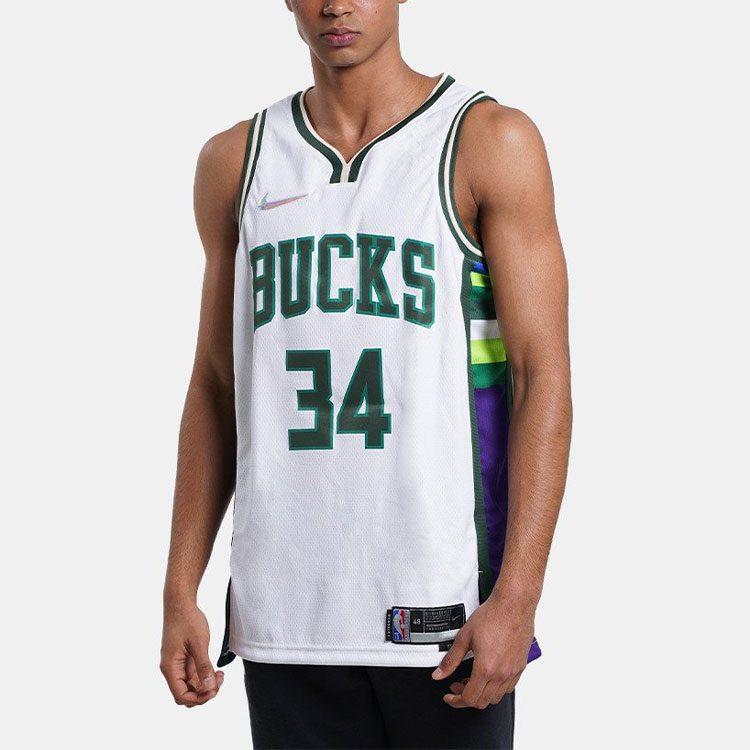 Nike Nba Milwaukee Bucks City Edition Giannis Antetokounmpo 34 Dri FIT Swingman Jersey DB4035-100