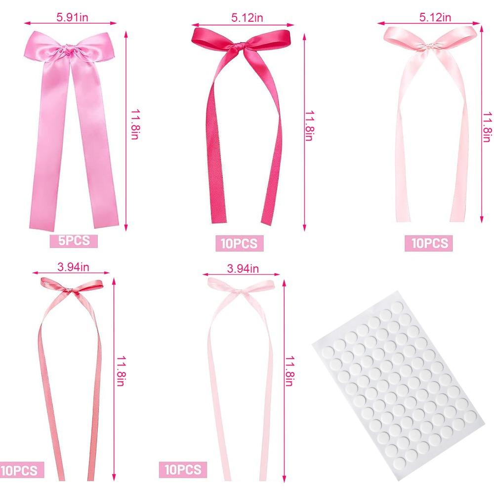 12/16/45Pcs Pink Bow Party Decorations Big Ribbon Bows Wall Decor for Coquette Baby Shower Bridal Wedding Birthday Supply
