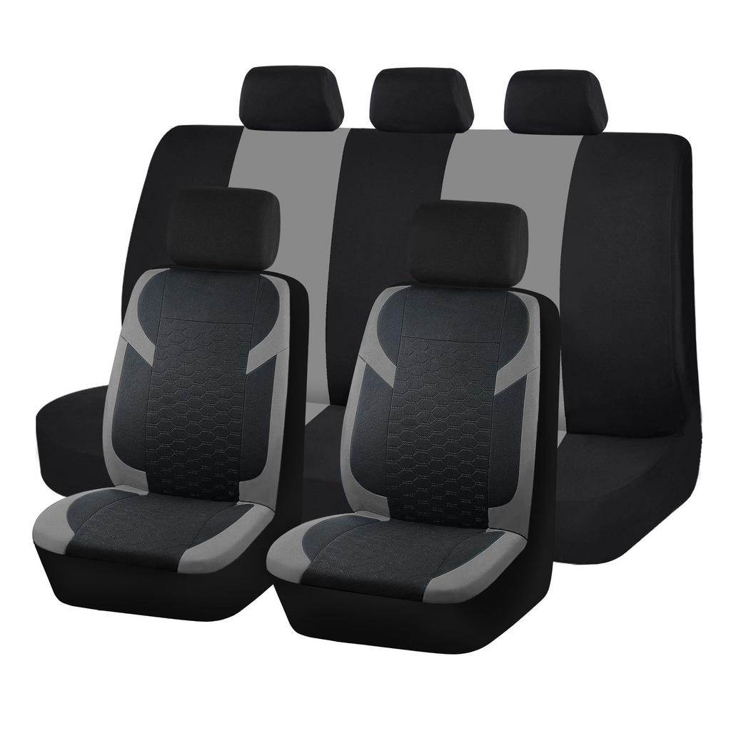5 Seats Air Mesh Car Seat Covers Full Set Breathable Sporty Rear Bench Universal Fit for 95% Automotive SUV Truck Sedan Interior