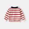 Spring and Autumn Children's Clothing Boys' Sweater Cardigan Baby Striped Knitwear Round Neck Clothes Children's Woolen Top Jacket