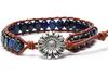 Bracciale Boemo Intrecciato in Pelle Imperatore di Pietra Shoushan di Forma Libera 5x7