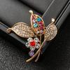 Elegant Rhinestone Flower Bouquet Lapel Pin
