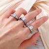 European Style Hypoallergenic Titanium Steel CZ Wedding Ring, Women's Classic Colorfast 316L Inlaid Design