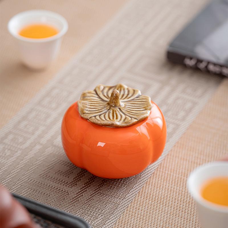Guochao Creative Persimmon Tea Storage Jar - Sealed Candy & Souvenir Container