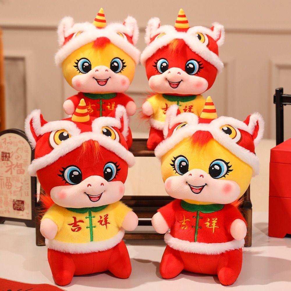 Chinese Style New Year Mascot Cute Lucky Pony Toy Traditional Horse Stuffed Doll  Home Decor
