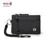 Porte-cartes de crédit RFID de luxe Anti-vol Mince Étui pour carte clé avec fermeture éclair avec mousqueton Porte-monnaie Portefeuille Homme