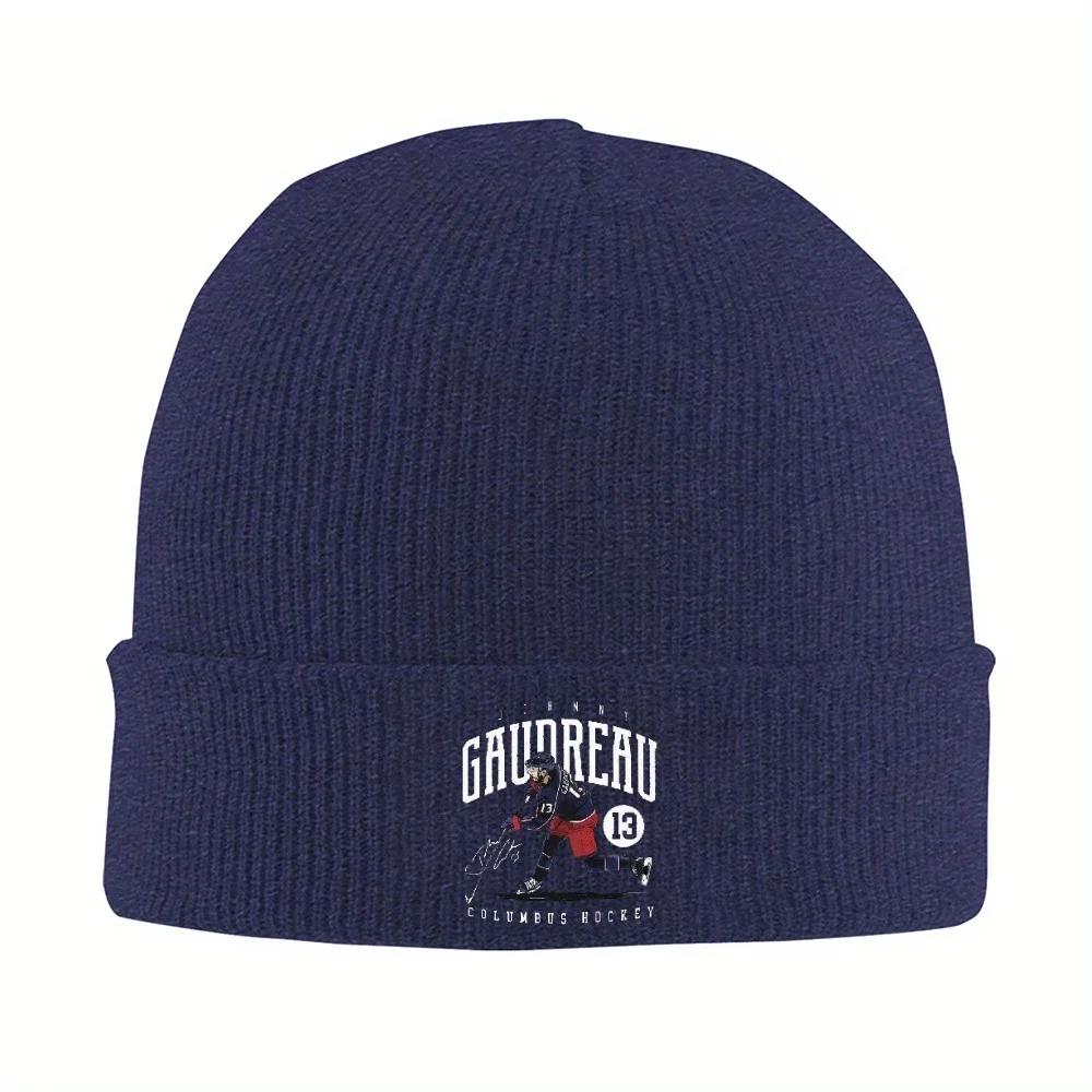 New pc Gaudreau Columbus Hockey Knitted Hat Beanies Autumn Winter Hats Warm Fashion Ice Hockey Caps Unisex Women