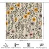 Yellow Flower Bath Curtain Set Shower Decor Vintage Print Modern Home Decor Shower Curtain 3D Printing Waterproof Fabric Bathroo