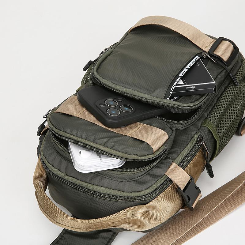 Multifunctional Men's Chest Bag Outdoor Cycling Sports Crossbody Bag Lightweight Shoulder Bag