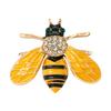 Yellow Enamel Rhinestone Honeybee Brooch Pin Lovely Clothing